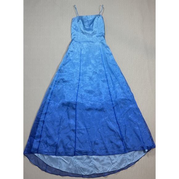 VTG Y2K Jump Apparel Dress Blue Ombre Fairy Princess Hoco Prom Sparkle Floral S - Picture 2 of 13